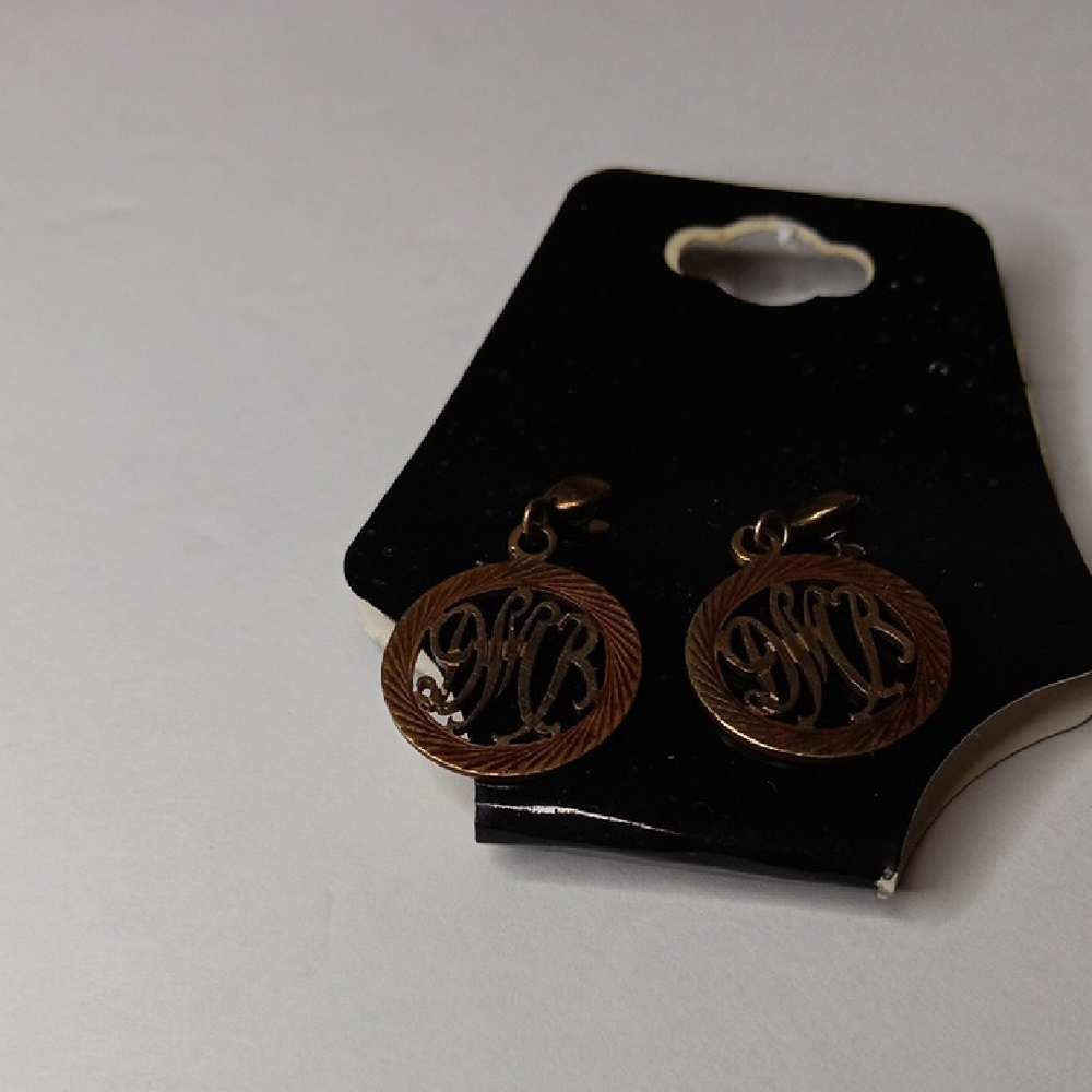 Gold Monogram Earrings